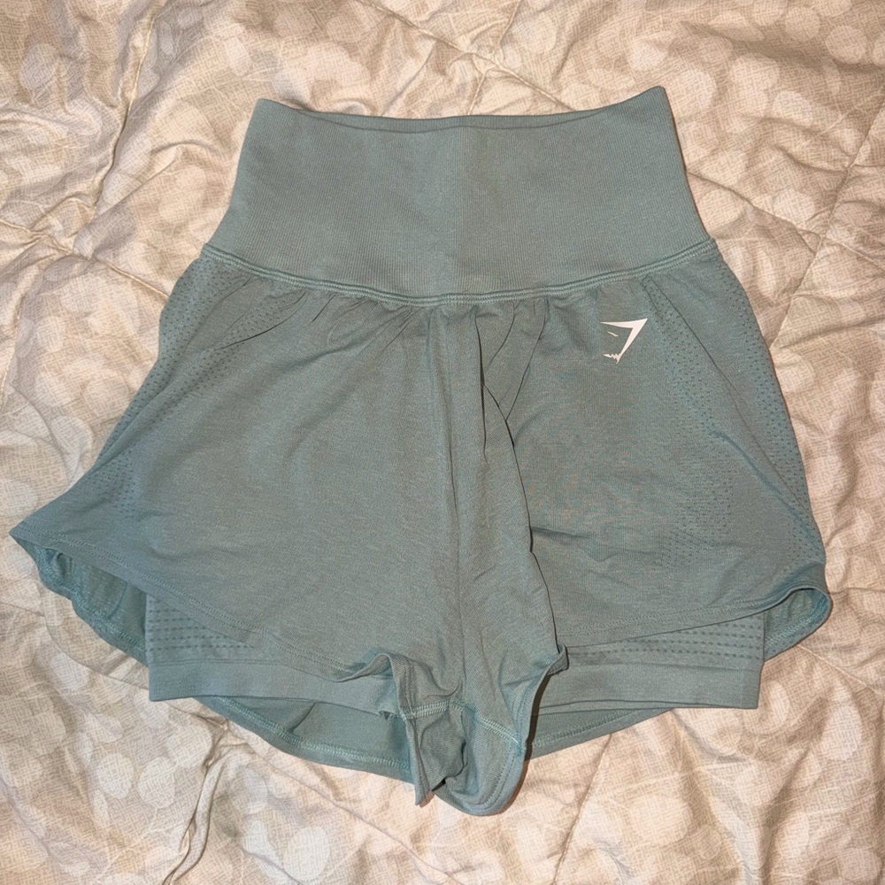 Gymshark High-Waisted Blue Shorts